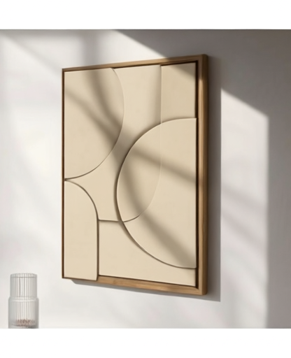 Tableau_3D_Geometrique_Beige_beige