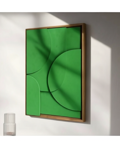 Tableau_3D_Geometrique_Beige_green