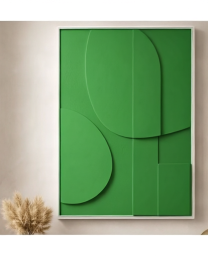 Tableau_3D_abstrait_en_platre_green