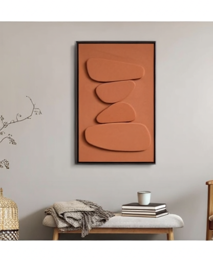 Tableau_3D_galets_abstraits_Terracota