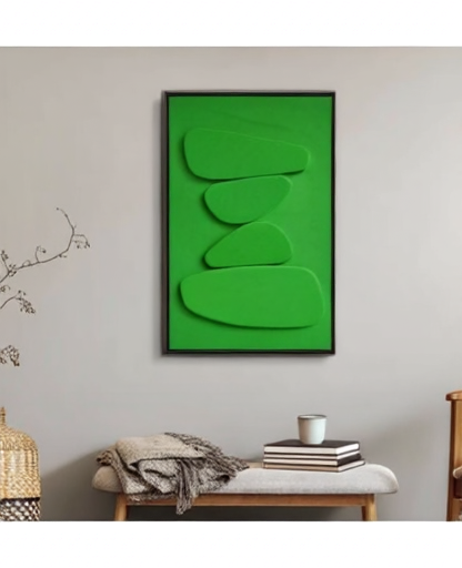 Tableau_3D_galets_abstraits_green