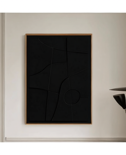 Tableau_Art_mural_texture_3D_marron_Black