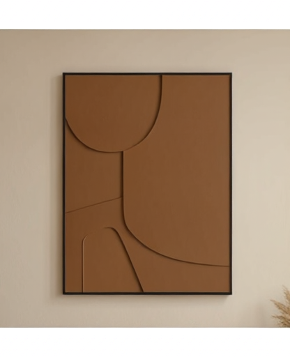 tableau_3d_abstrait_blanc_Marron