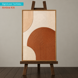 Tableau 3D texturé Beige Orange