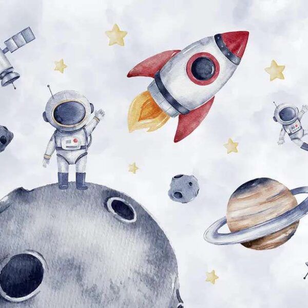 Papier peint Aquarelle d’objets spatiaux
