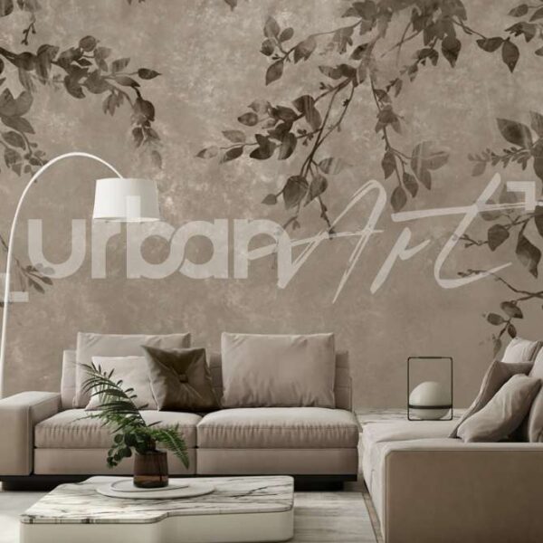 Papier peint Branches d’arbre avec feuilles
