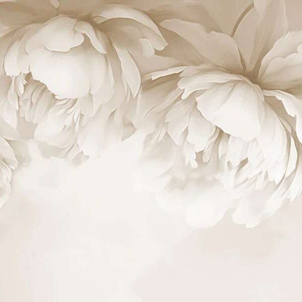 Papier peint Délicat motif floral dans des tons doux
