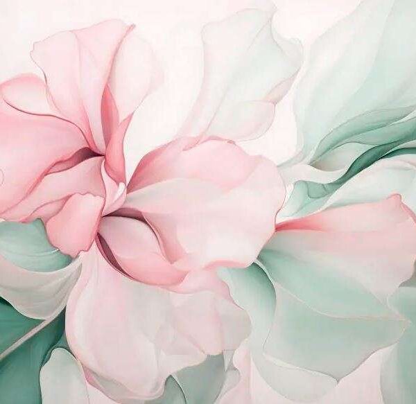 Papier peint Délicate abstraction florale pastel