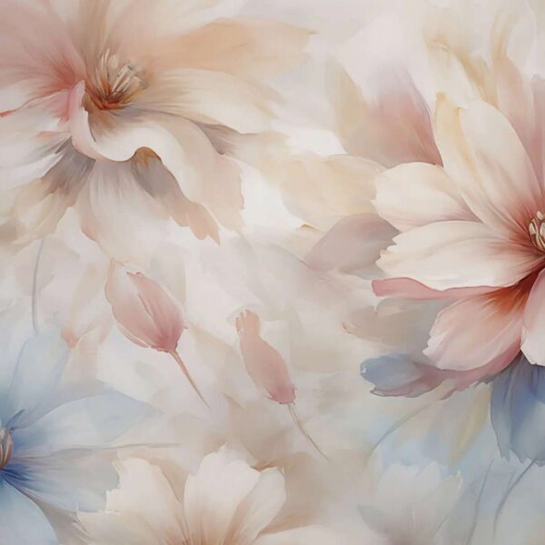 Papier peint Des fleurs délicates aux teintes douces