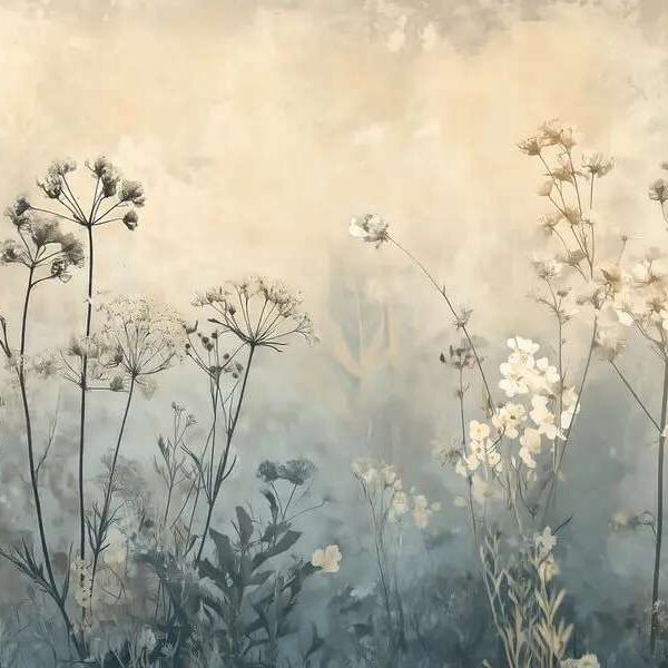 Papier peint Des teintes douces de fleurs tranquilles