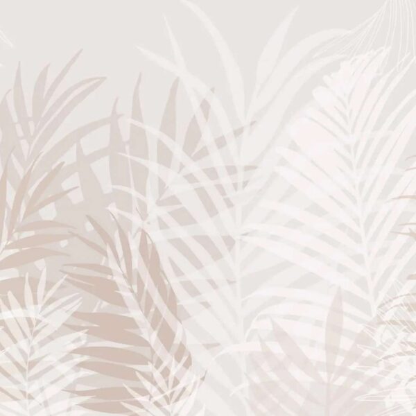 Papier peint Feuilles blanches et brunes