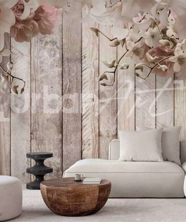 Papier peint original Fleurs et lueur
