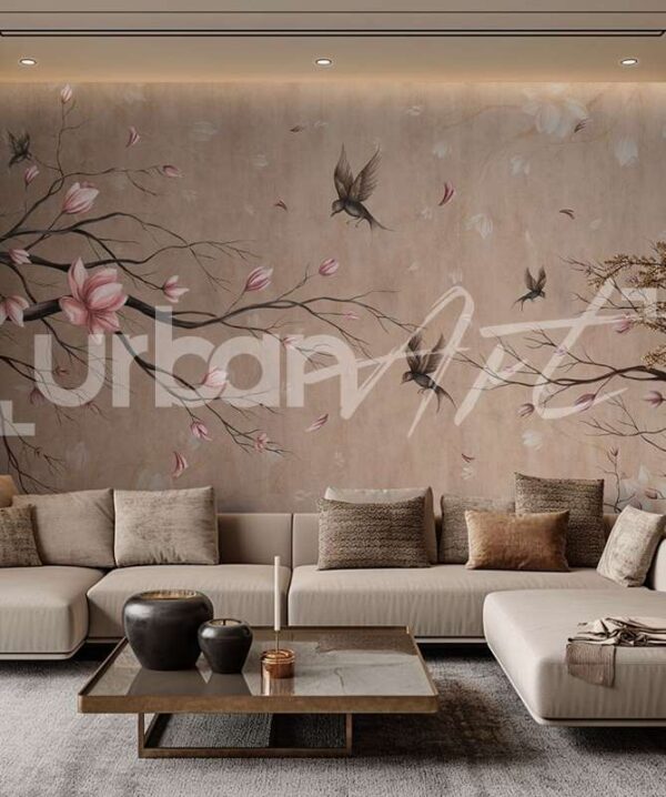 papier peint panoramique Éveil des Magnolia