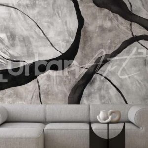 Papier peint Peinture en noir et gris