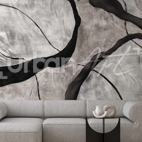 Papier peint Peinture en noir et gris
