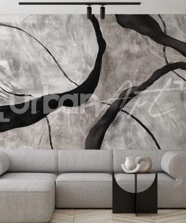 Papier peint Peinture en noir et gris