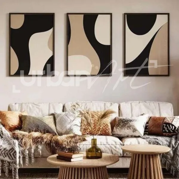 Set Poster abstraites en noir et beige