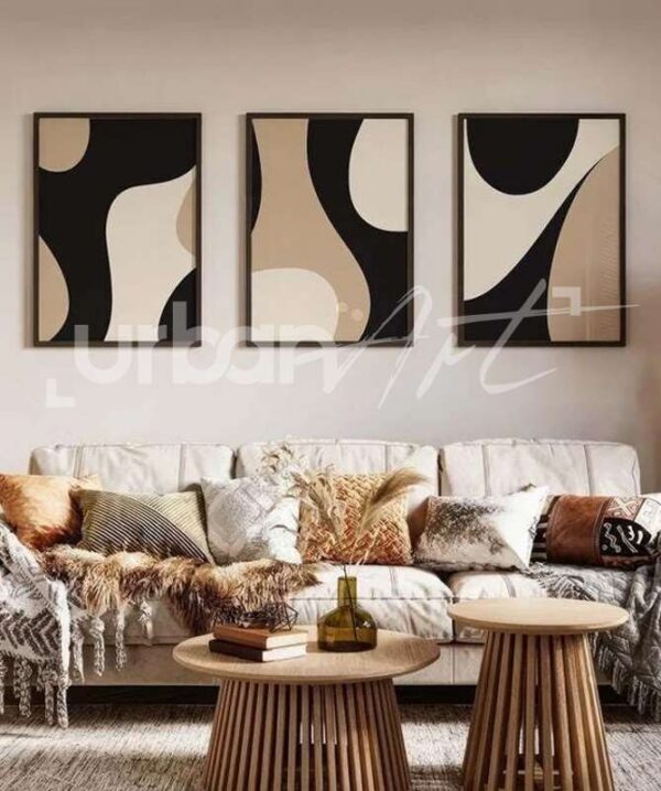 Set Poster abstraites en noir et beige