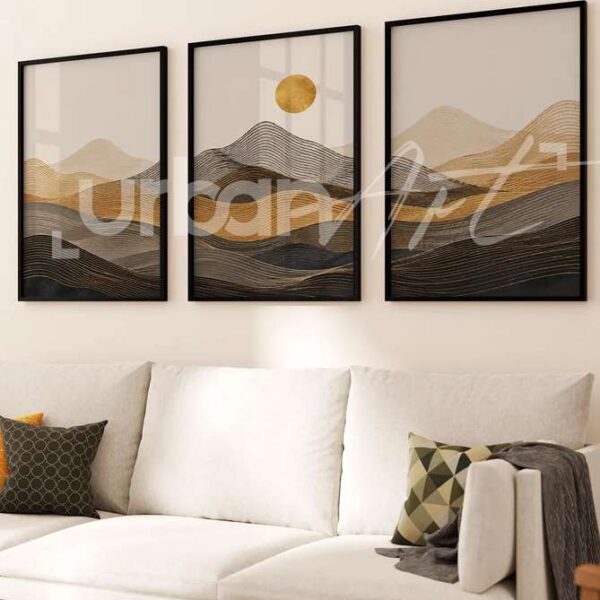 Set Poster abstraits de montagne