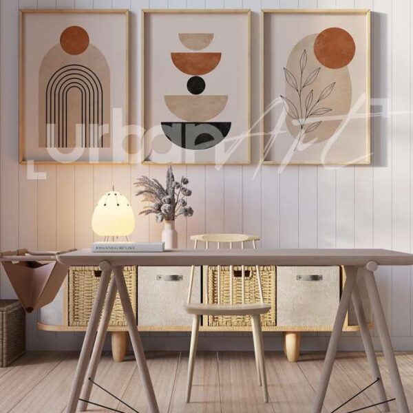 Set Poster art mural abstrait neutre