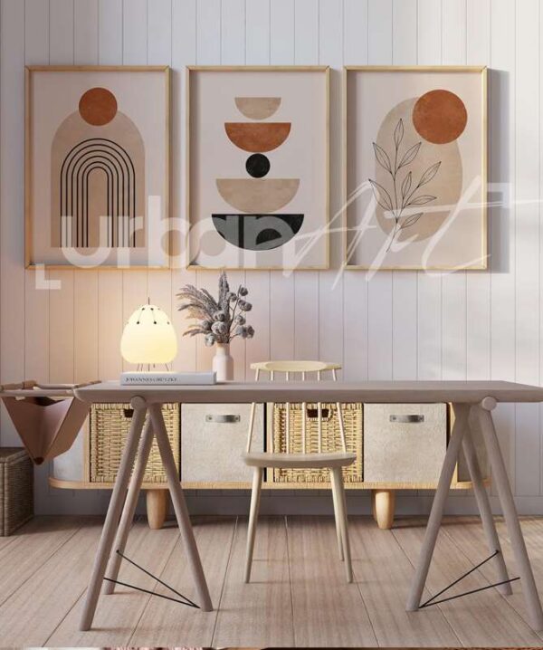 Set Poster art mural abstrait neutre