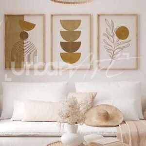 Set Poster bohèmes jaune moutarde