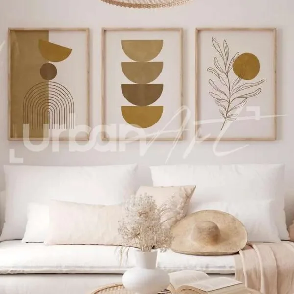 Set Poster bohèmes jaune moutarde