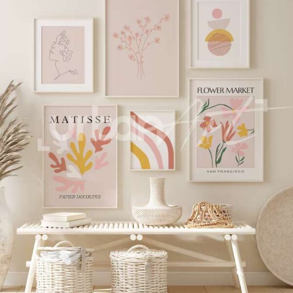 Set Poster galerie rose clair