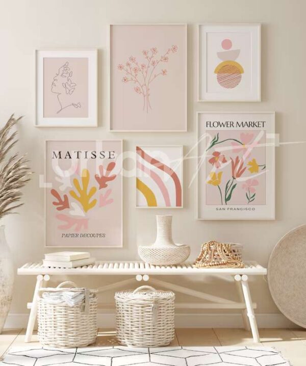 Set Poster galerie rose clair