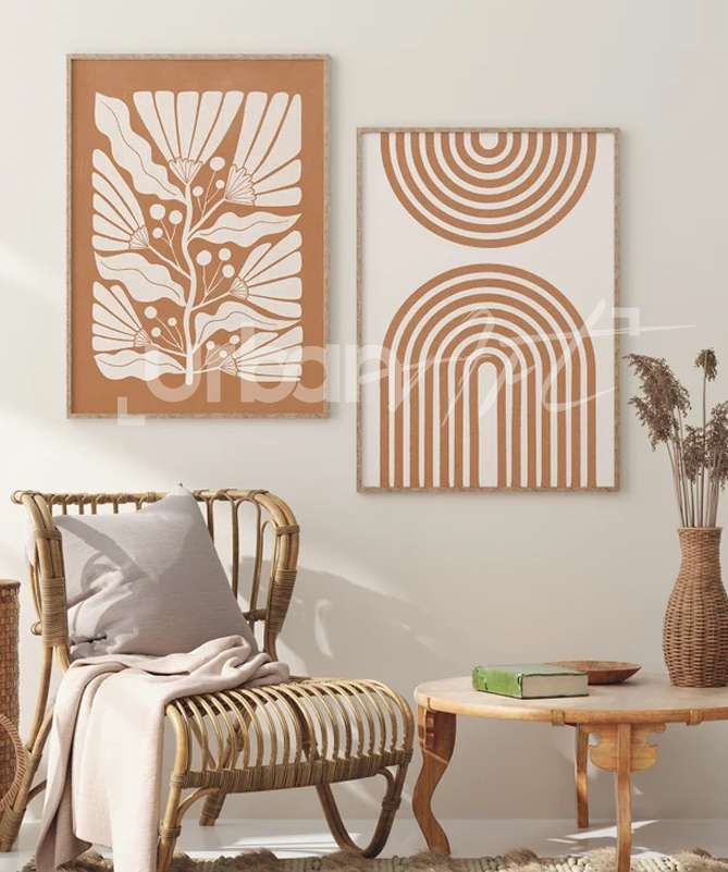 set-poster-modern-orange-brule-3 Set Poster Modern orange brûlé