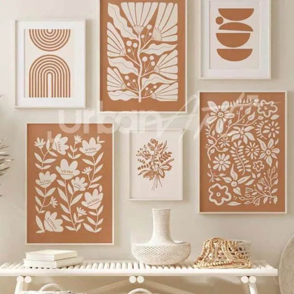 Set Poster Modern orange brûlé