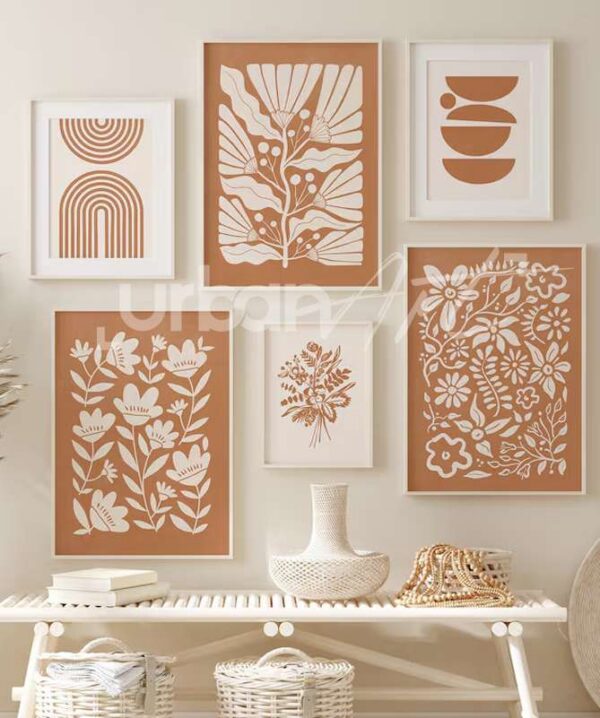 Set Poster Modern orange brûlé