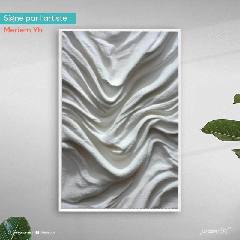 tableau-drape-blanc-mat-1 Tableau Drapé blanc Mat