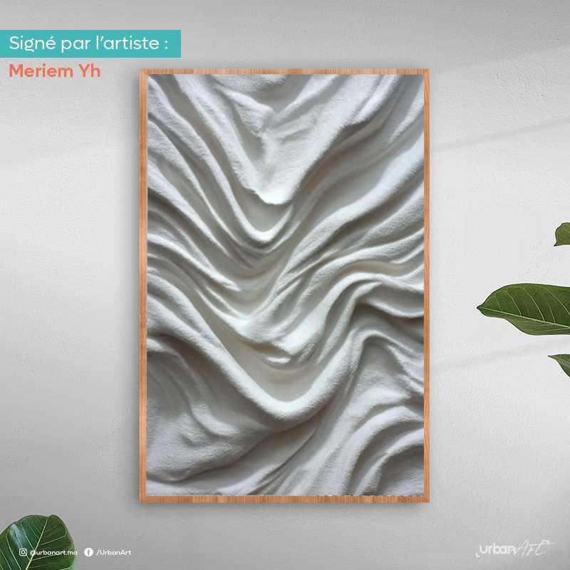 tableau-drape-blanc-mat-2 Tableau Drapé blanc Mat