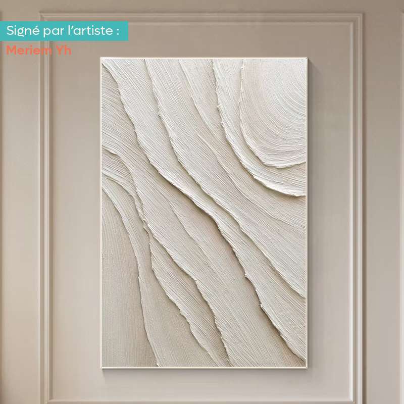 tableau-texture-beige-blanc-creme Tableau Texturé beige blanc crème