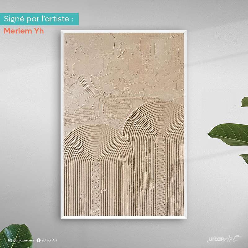 tableau-texture-mural-abstrait-beige-neutre-1 Tableau texturé mural abstrait beige neutre