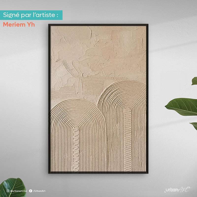 tableau-texture-mural-abstrait-beige-neutre-3 Tableau texturé mural abstrait beige neutre