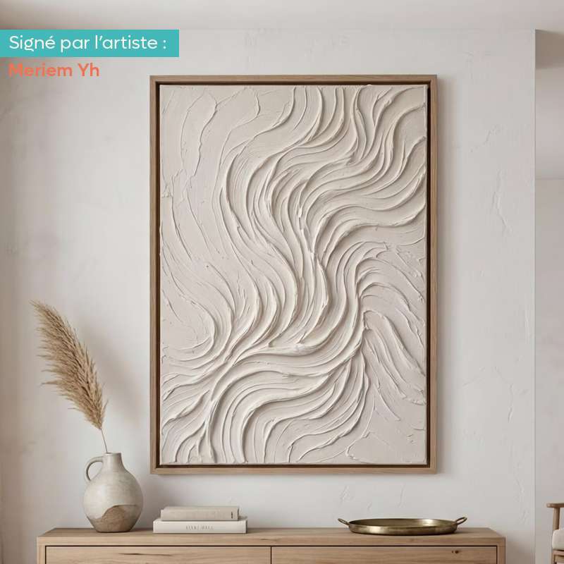 tableau-texturee-vagues-beiges Tableau texturée vagues beiges