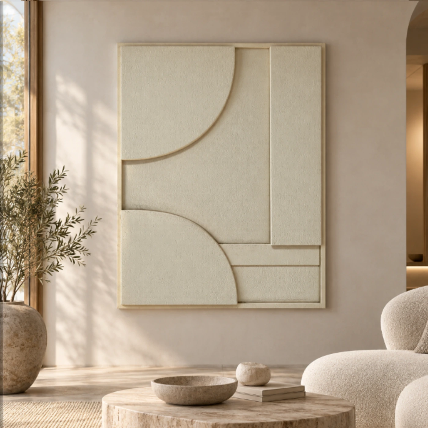 Tableau 3D Beige Minimaliste VF Variation 241412 Mockup Tableau 3D Beige Minimaliste VF Variation 241412 Mockup