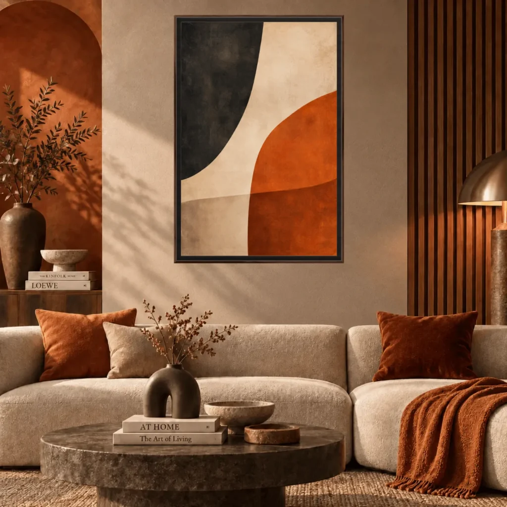 Tableau Abstract Japandi moderne Variation 250123 Mockup