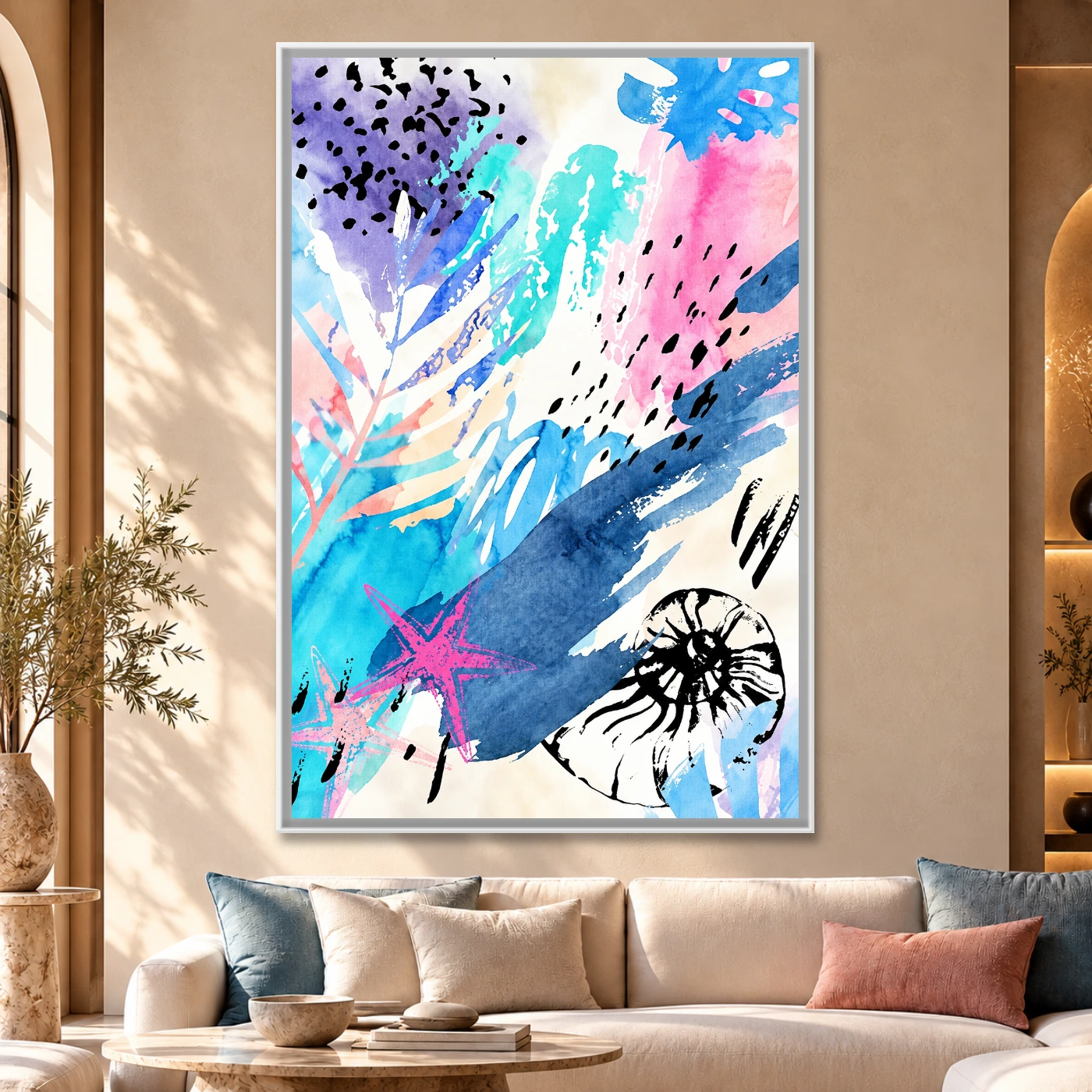 Tableau abstrait Aquarelle harmonieux Variation 80313 Mockup Tableau abstrait Aquarelle harmonieux Variation 80313 Mockup