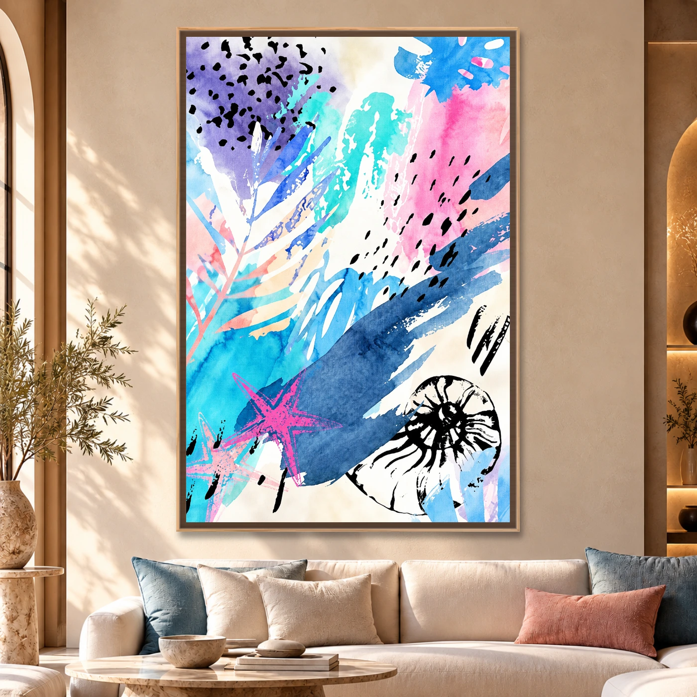 Tableau abstrait Aquarelle harmonieux Variation 80433 Mockup Tableau abstrait Aquarelle harmonieux Variation 80433 Mockup
