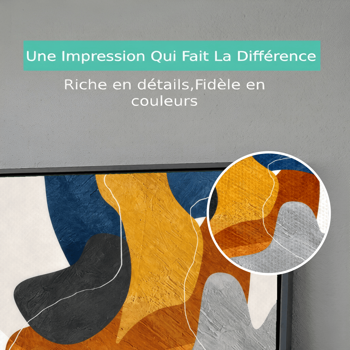 Tableau Abstrait Bleu Gris VF Premium View