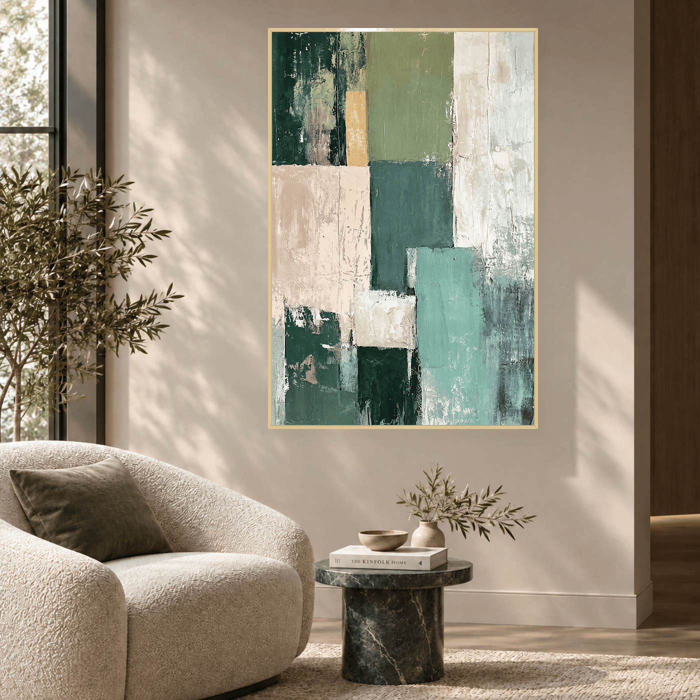 Tableau abstrait bohème contemporain Variation 138989 Mockup