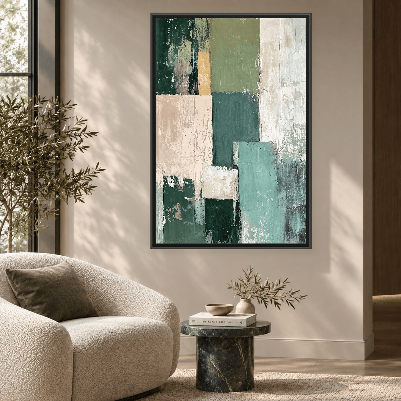 Tableau abstrait bohème contemporain Variation 142781 Mockup