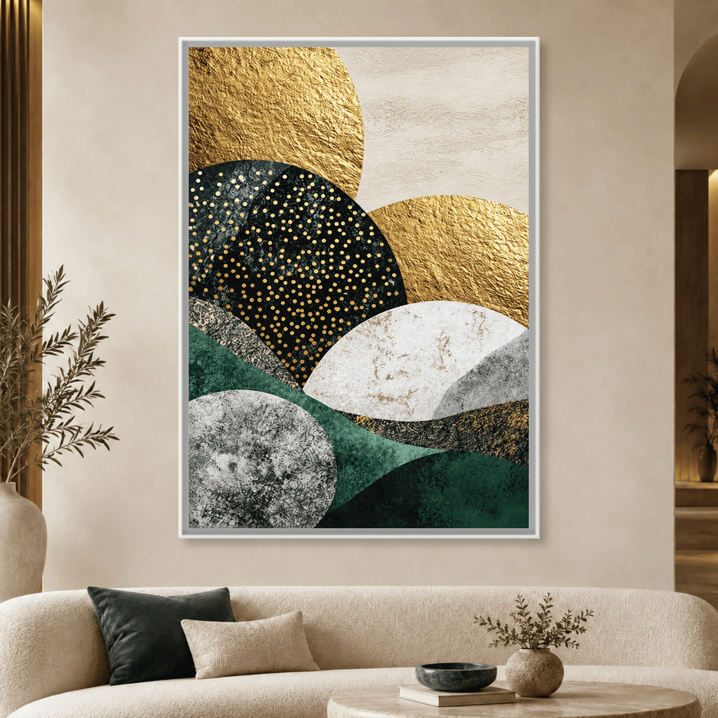 Tableau Abstrait géométrique or Variation 130746 Mockup