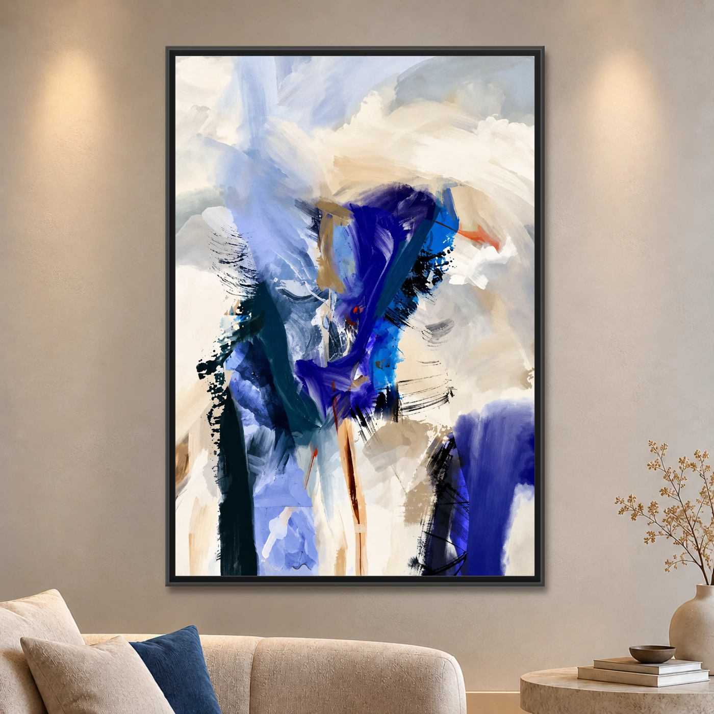 Tableau abstrait Large Blue Variation 77320 Mockup Tableau abstrait Large Blue Variation 77320 Mockup