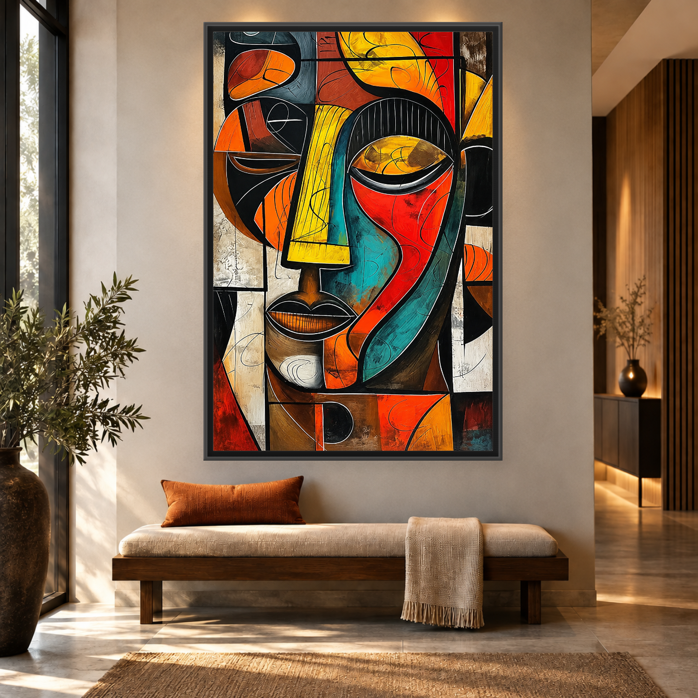 Tableau abstrait masque africain Variation 131281 Mockup