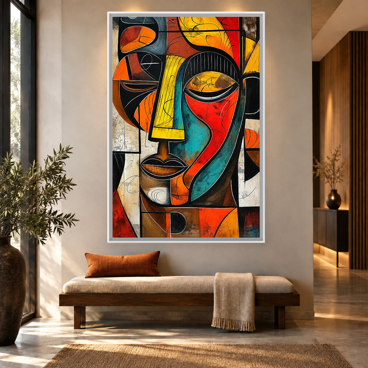 Tableau abstrait masque africain Variation 131580 Mockup