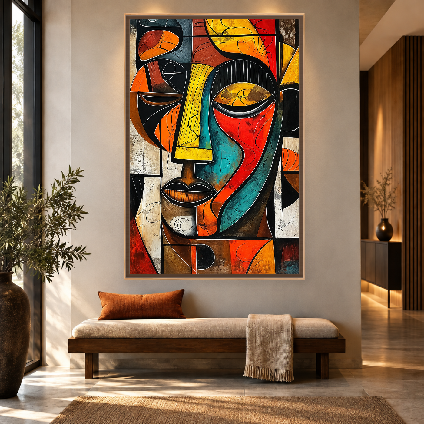 Tableau abstrait masque africain Variation 131849 Mockup
